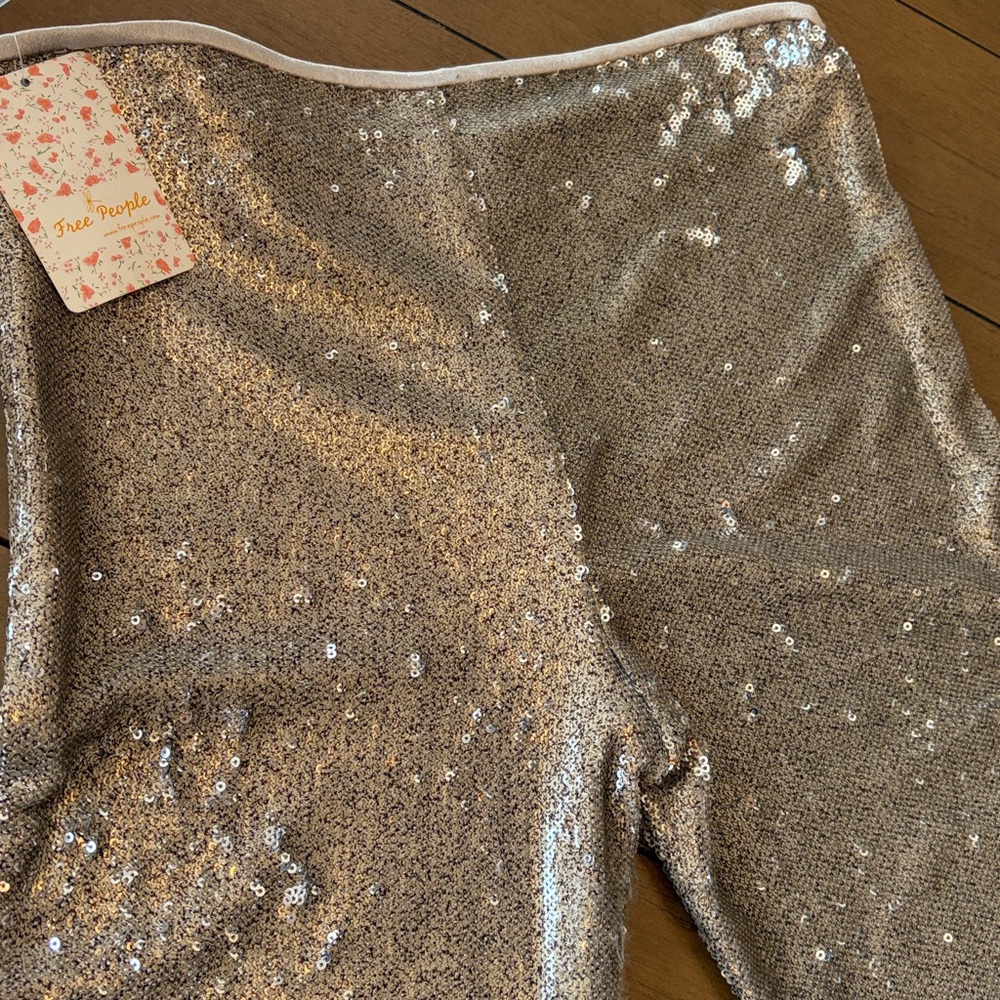 NWT Free  People The Minx Metallic Sequin Flare Pants! ✨ - Picture 9 of 10